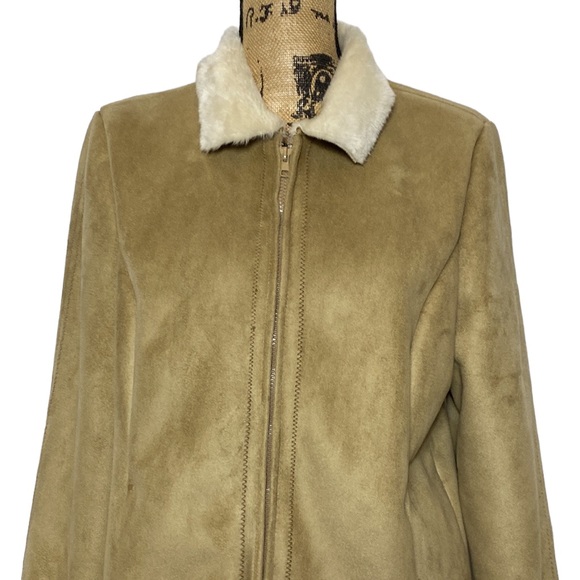 Faux Leather & Fur Zip Up Coat XL - Picture 2 of 13